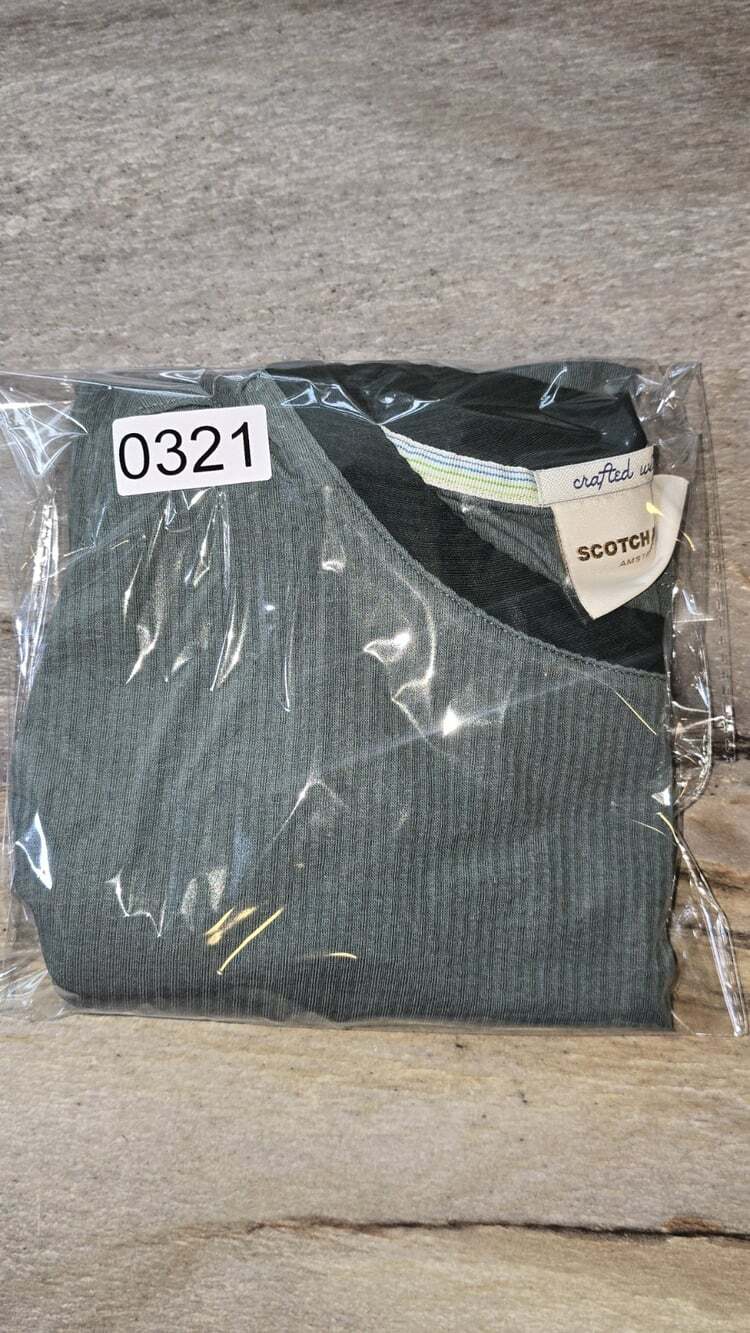 Scotch & Soda Amsterdam Men’s Large Textured T-Shirt Gray Green Crew Neck - Picture 7 of 7